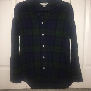 Old Navy blue & green flannel